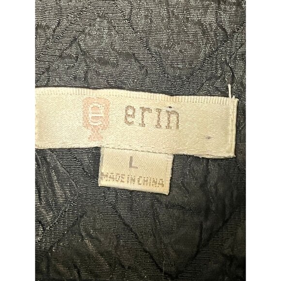 Retro Quilted Puffer Jacket Blue L Geometric Floral Striped 80s Funky Artsy Chic - Picture 3 of 12